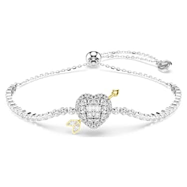Braccialetto Idyllia Taglio misto Cuore con freccia Bianco Placcato rodio - BRACCIALE