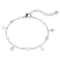 Braccialetto Imber Crystal Pearl, Taglio Round, Bianco, Placcato rodio