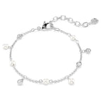Braccialetto Imber Crystal Pearl, Taglio Round, Bianco, Placcato rodio