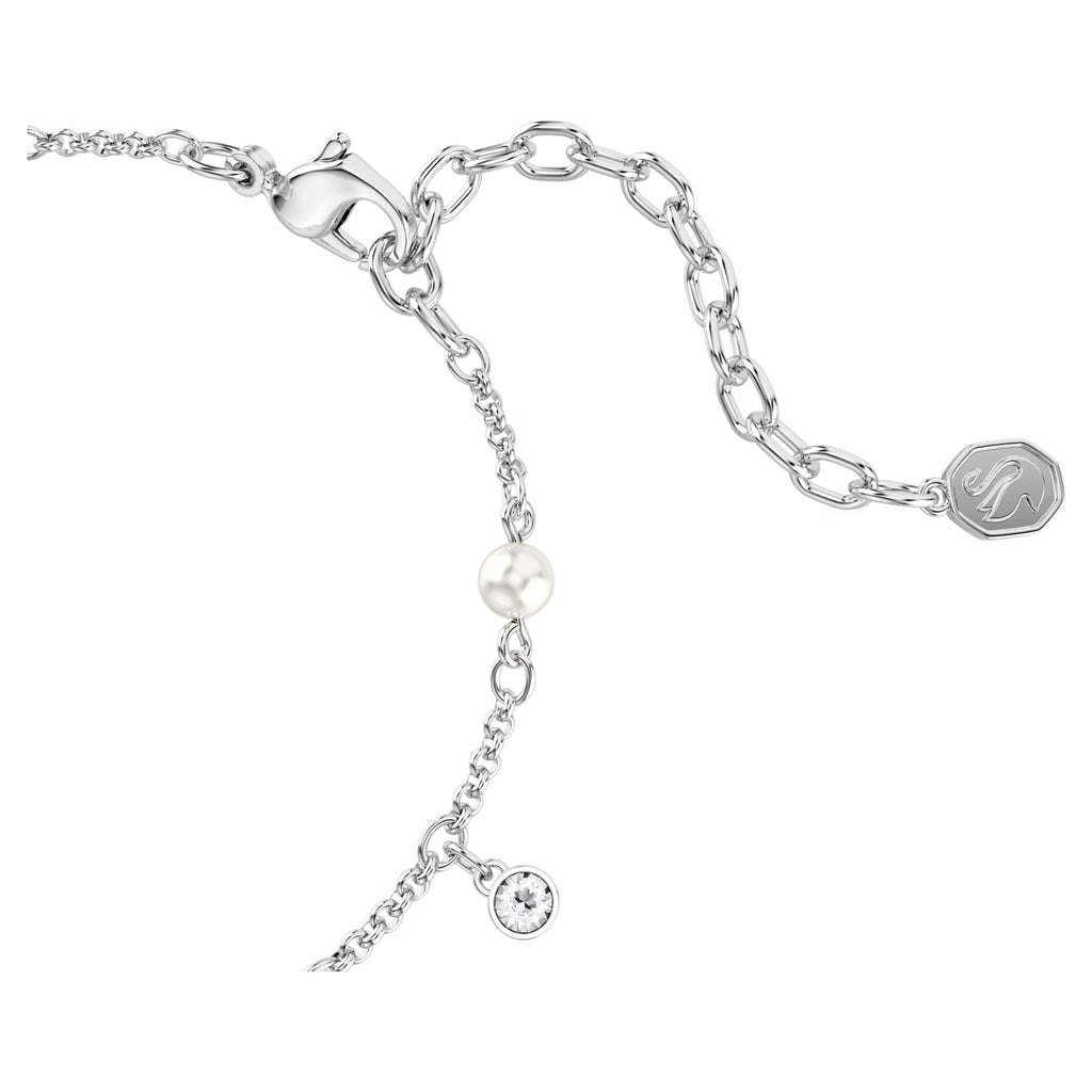 Braccialetto Imber Crystal Pearl, Taglio Round, Bianco, Placcato rodio