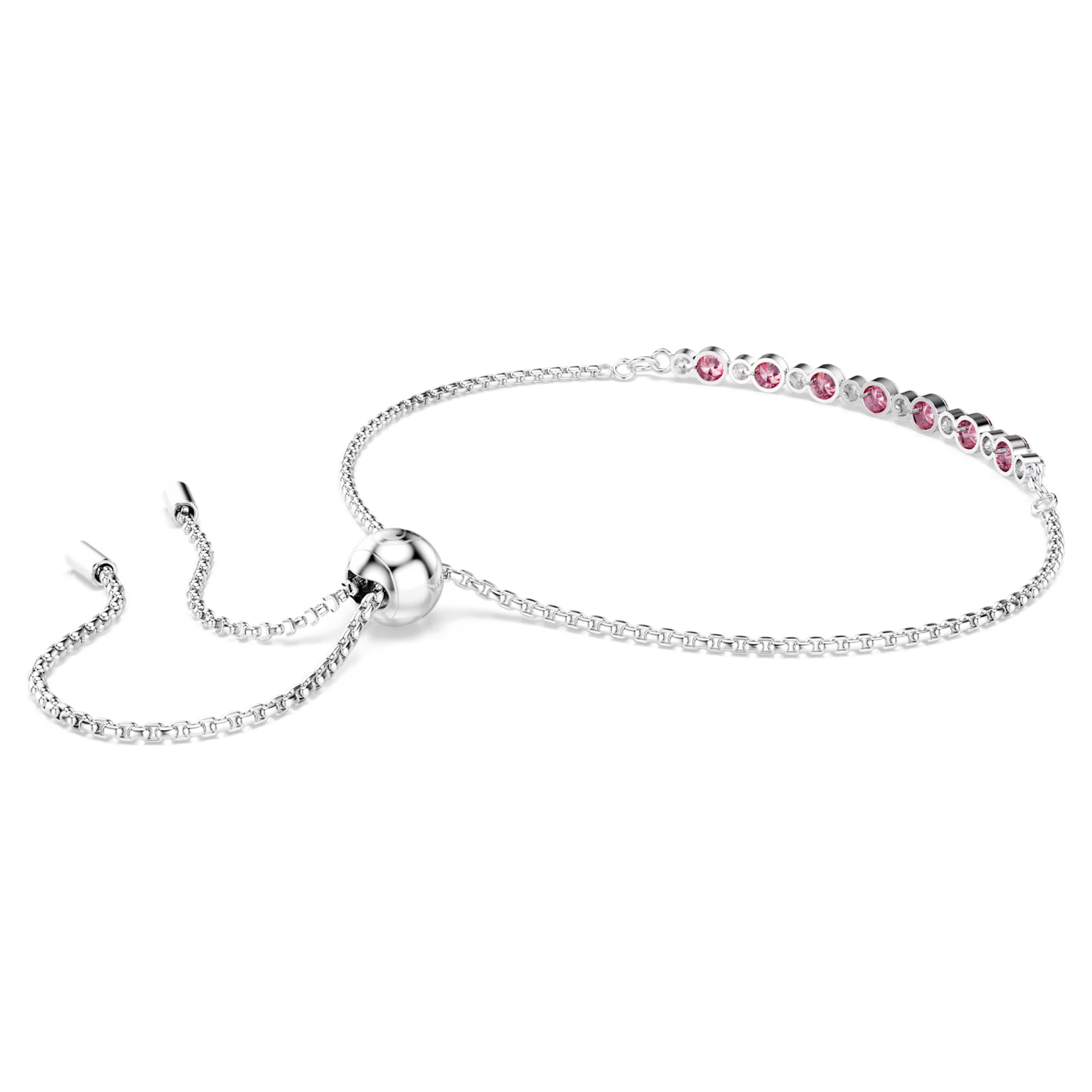 Braccialetto Matrix Taglio Round, Rosa, Placcato rodio