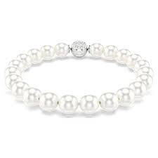 Braccialetto Matrix Crystal Pearl Bianco Placcato rodio - BRACCIALE