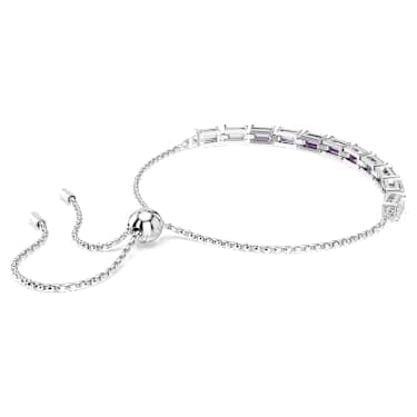 Braccialetto Matrix Taglio baguette Viola Placcato rodio - BRACCIALE