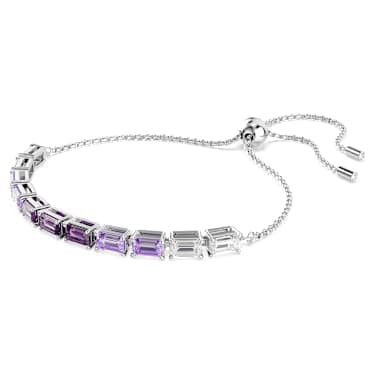 Braccialetto Matrix Taglio baguette Viola Placcato rodio - BRACCIALE