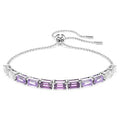 Braccialetto Matrix Taglio baguette Viola Placcato rodio - BRACCIALE