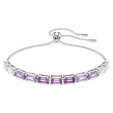Braccialetto Matrix Taglio baguette Viola Placcato rodio - BRACCIALE