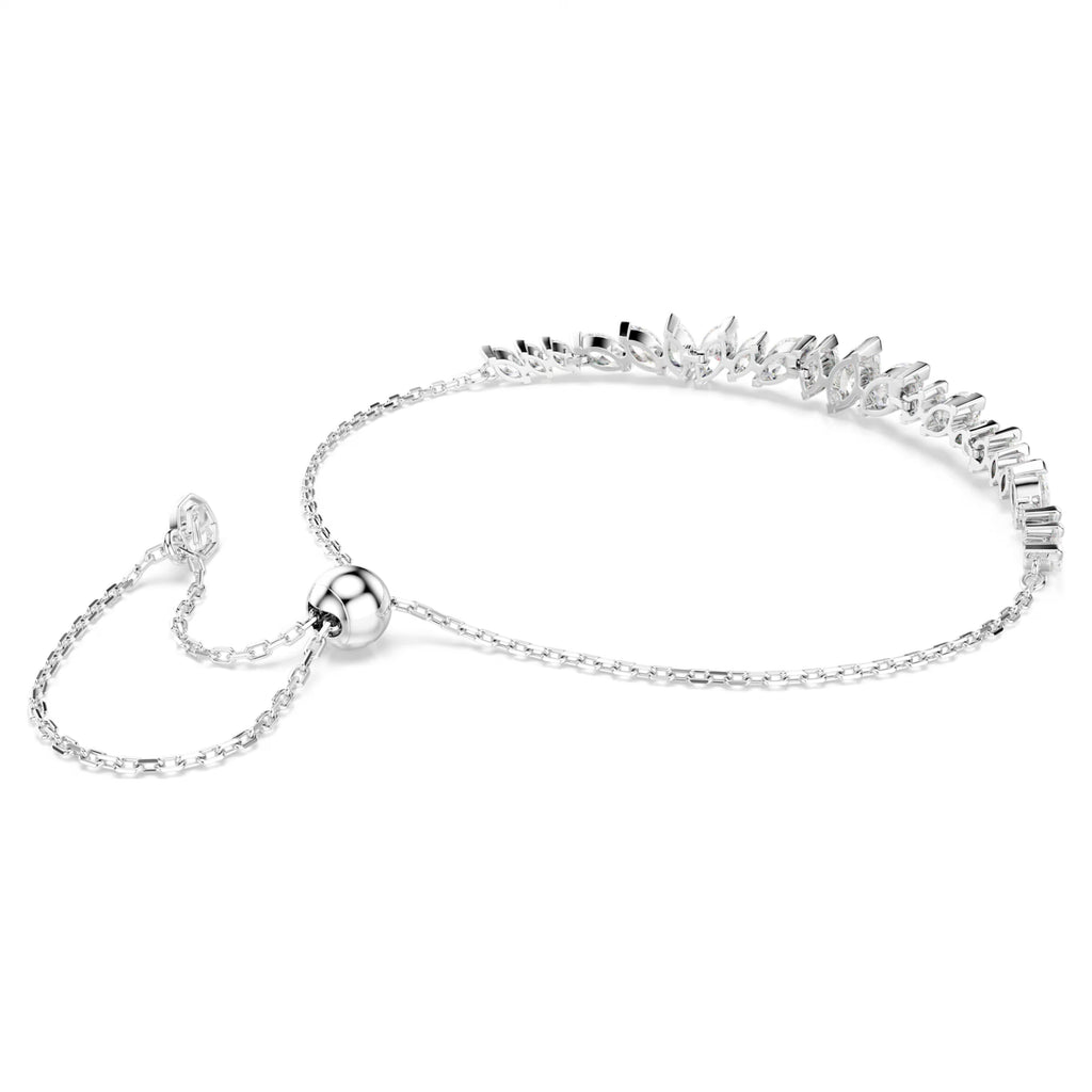 Braccialetto Mesmera Taglio Marquise, Bianco, Placcato rodio