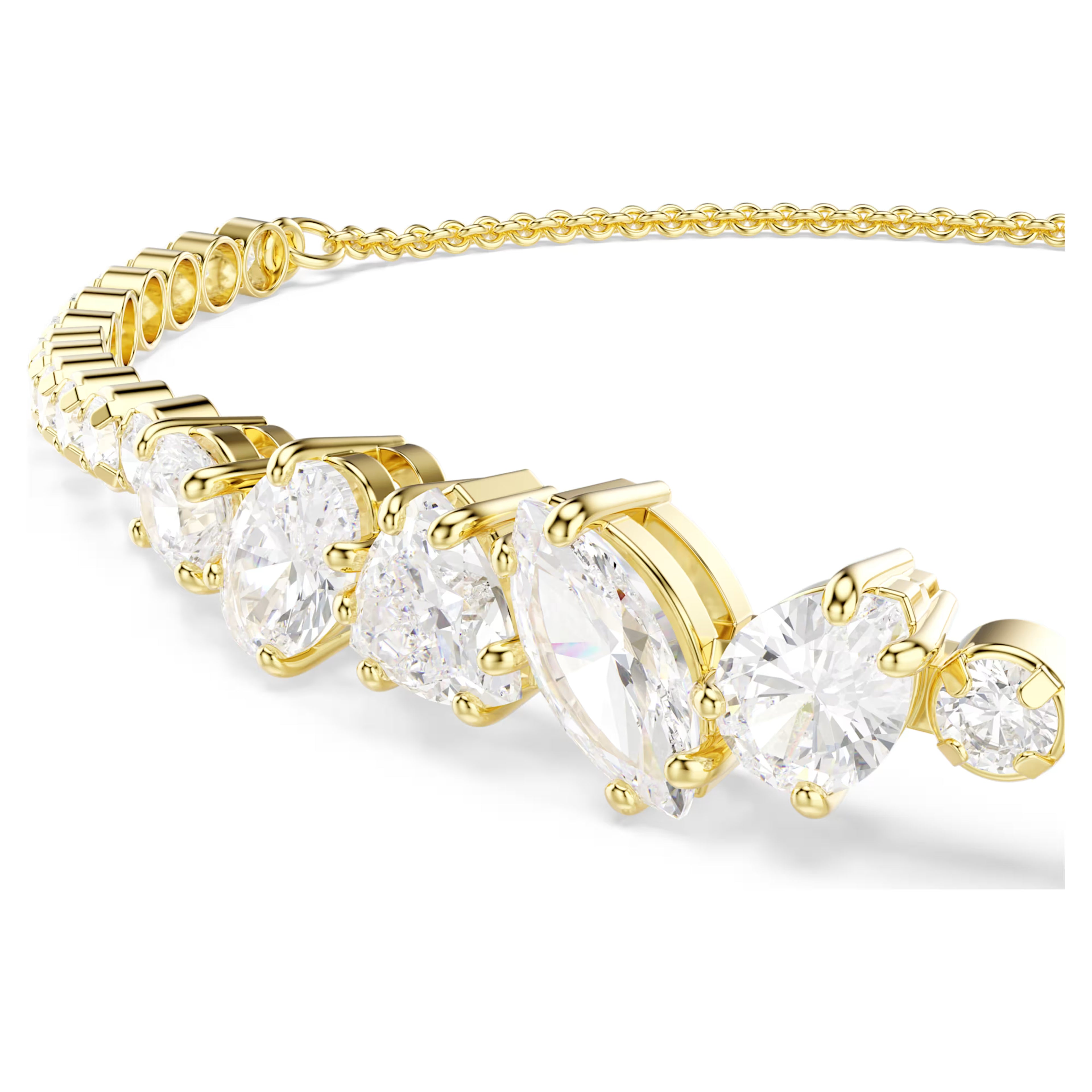 Braccialetto Mesmera Taglio misto, Bianco, Finitura oro 18K