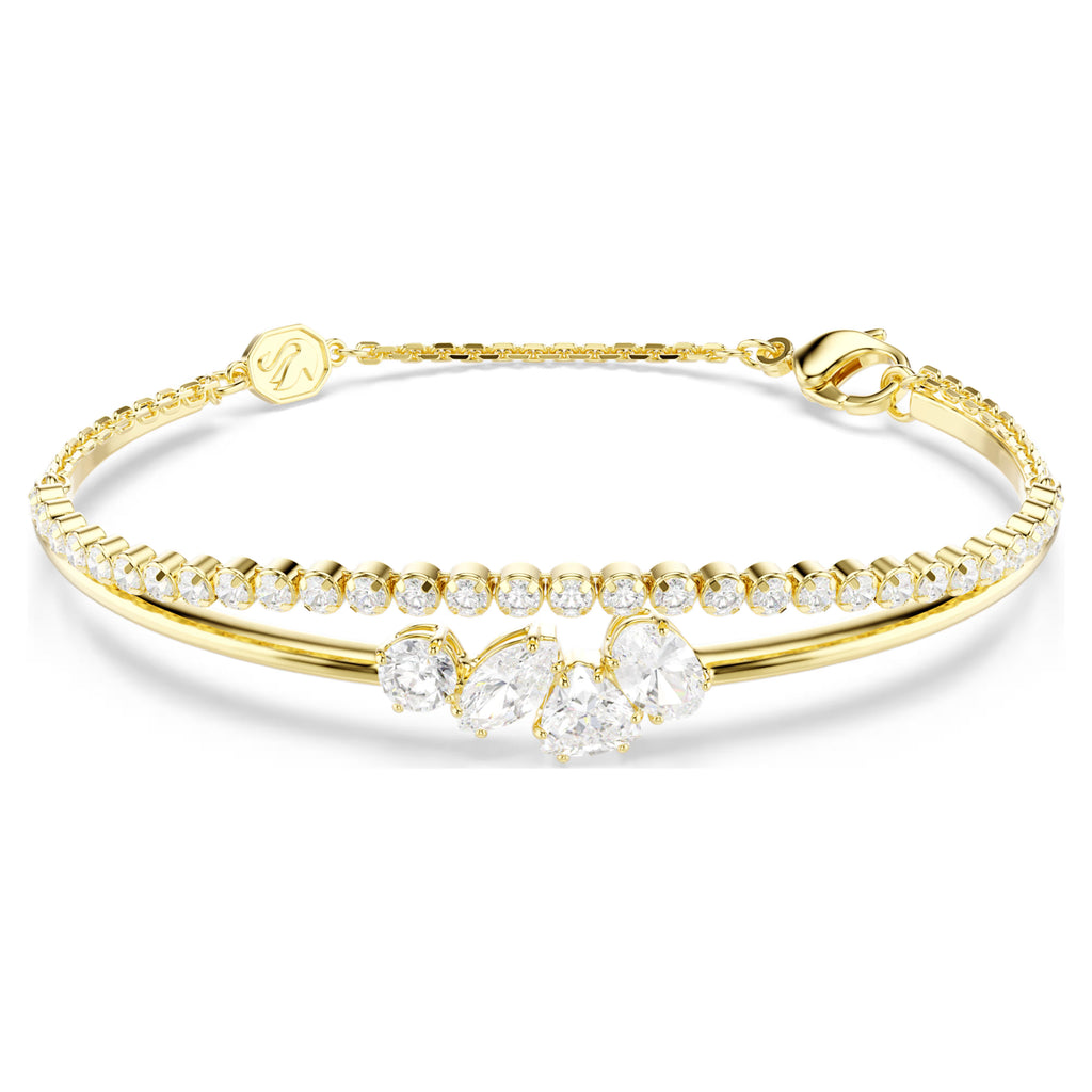 Braccialetto Mesmera Taglio misto, Bianco, Finitura oro 18K