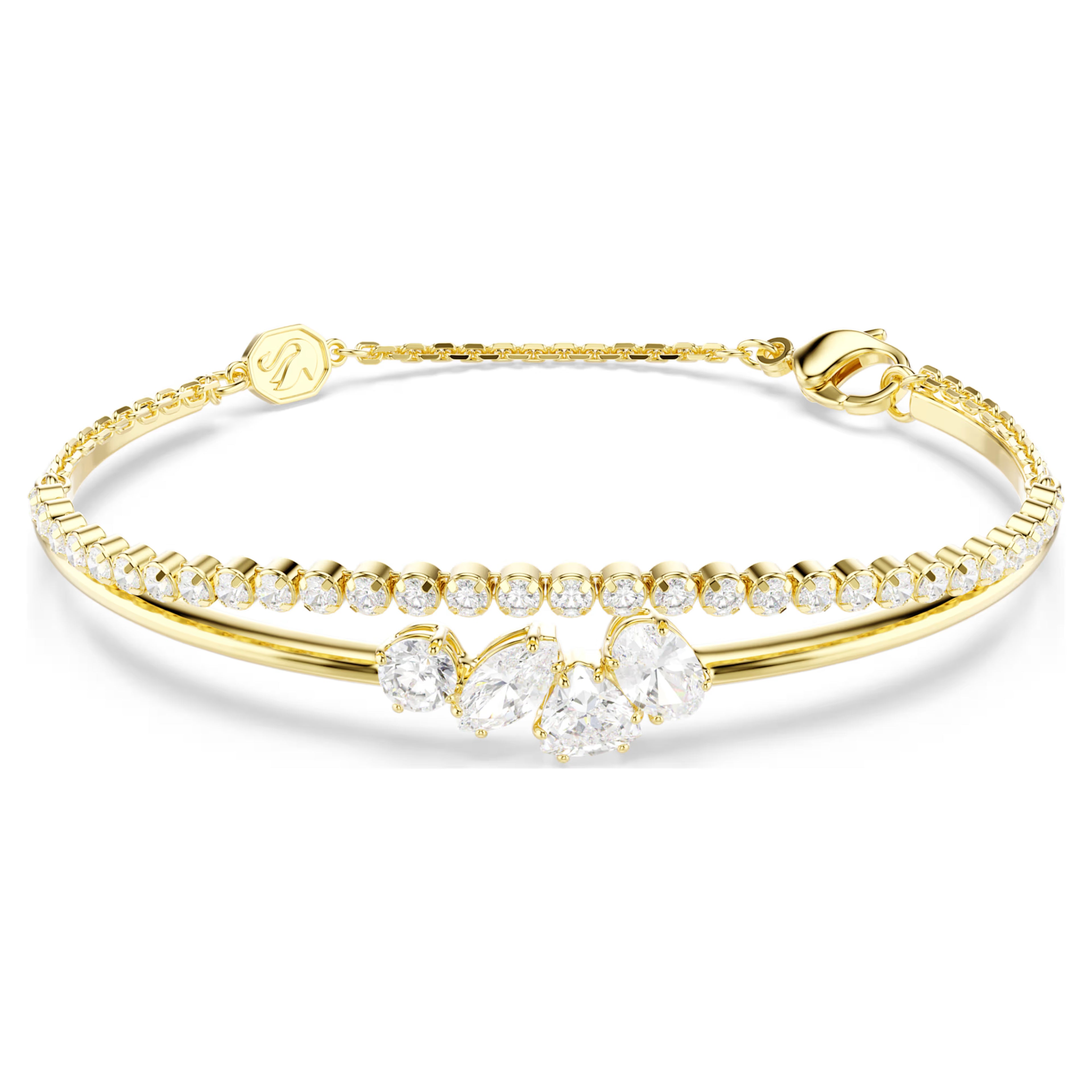 Braccialetto Mesmera Taglio misto, Bianco, Finitura oro 18K