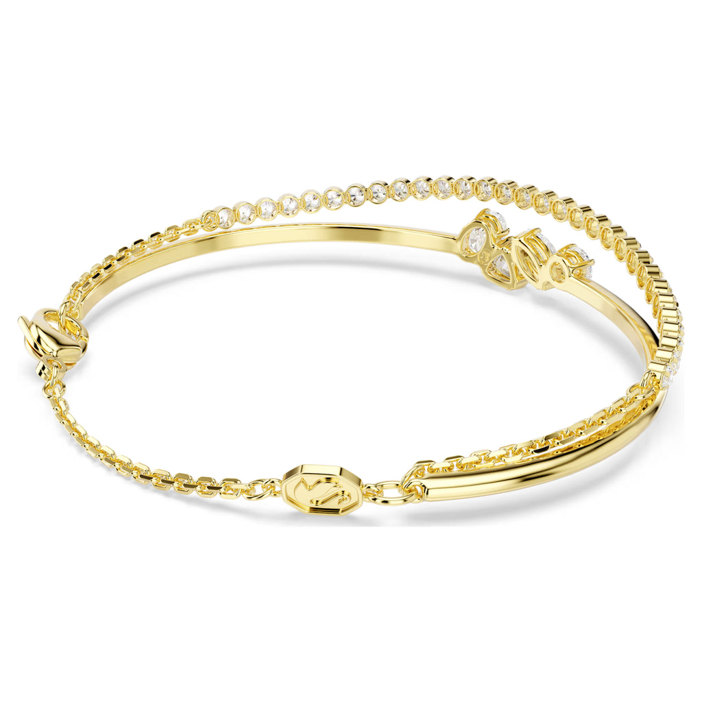 Braccialetto Mesmera Taglio misto, Bianco, Finitura oro 18K