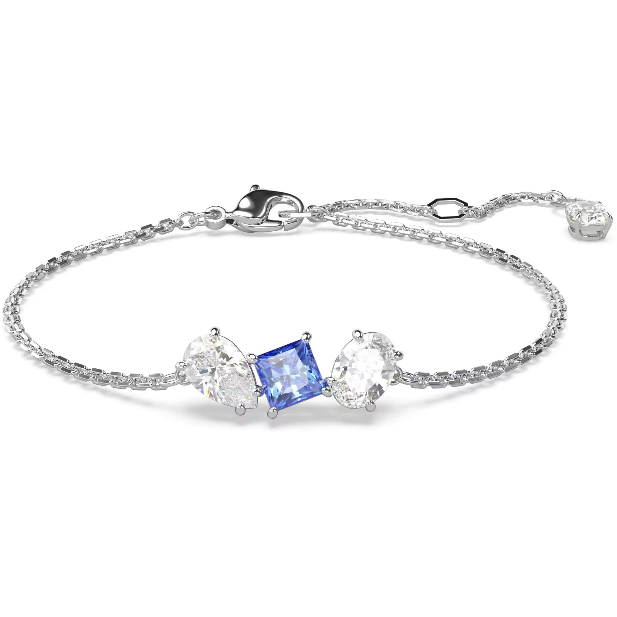 Braccialetto Mesmera Taglio misto Blu Placcato rodio- misura M - BRACCIALE