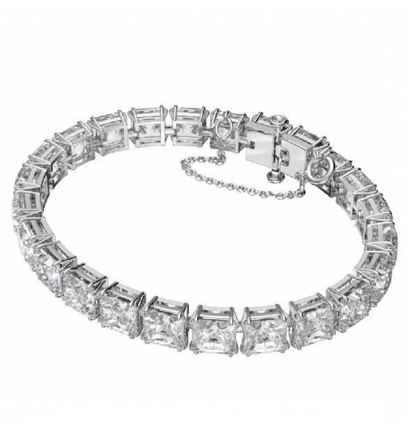 Braccialetto Millenia Taglio squadrato, Bianco, Placcato