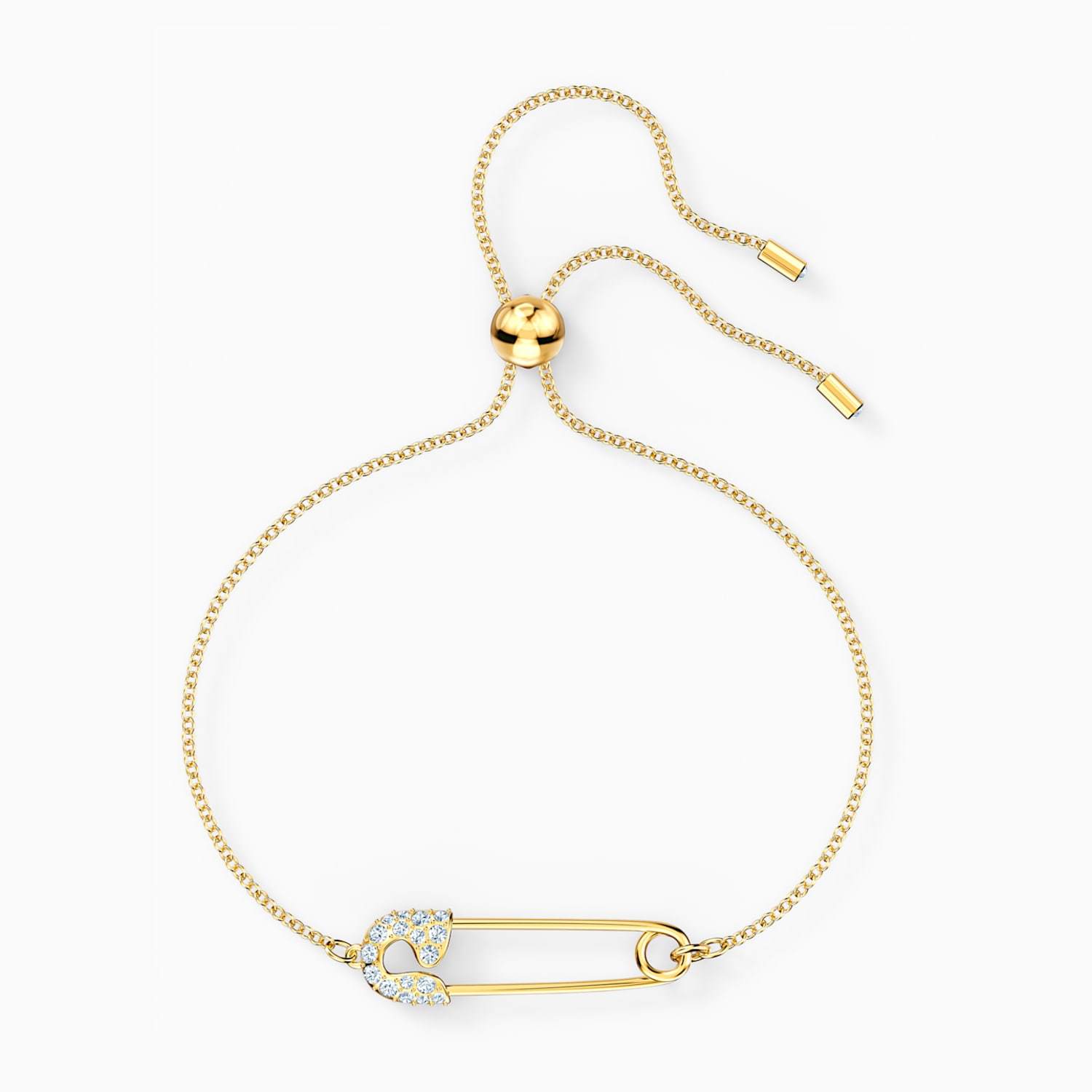 BRACCIALETTO SO COOL PIN, BIANCO, PLACCATO COLOR ORO