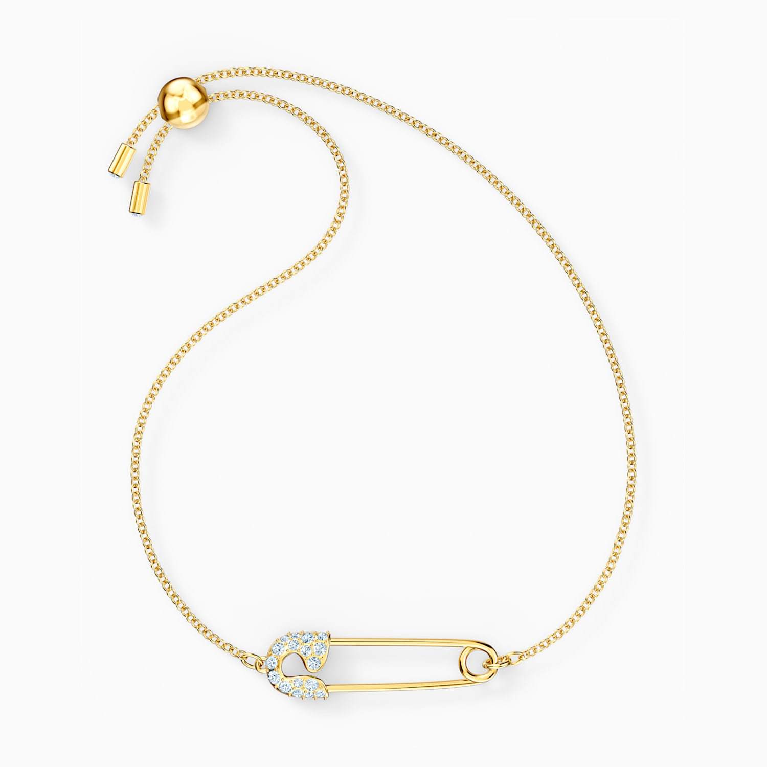 BRACCIALETTO SO COOL PIN, BIANCO, PLACCATO COLOR ORO