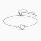 BRACCIALETTO SWAROVSKI INFINITY HEART, BIANCO, PLACCATO RODIO