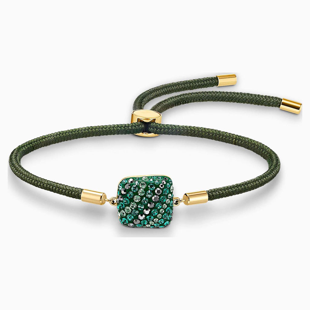 BRACCIALETTO SWAROVSKI POWER COLLECTION EARTH ELEMENT, VERDE, PLACCATO COLOR ORO