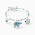 BRACCIALETTO SWAROVSKI SYMBOLIC ELEPHANT, MULTICOLORE CHIARO, PLACCATO RODIO