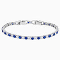 BRACCIALETTO TENNIS DELUXE, PLACCATO RODIO BIANCO BLU