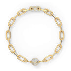 Braccialetto The Elements Chain bianco, placcato color oro