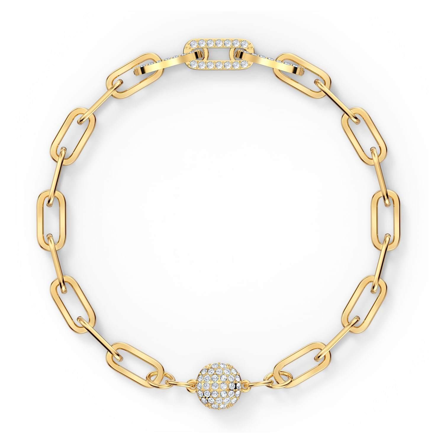 Braccialetto The Elements Chain bianco, placcato color oro