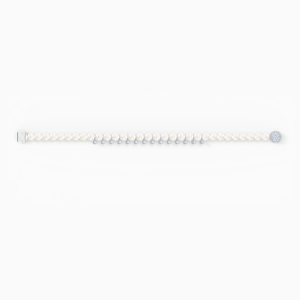 BRACCIALETTO TREASURE PEARL, BIANCO, PLACCATO RODIO