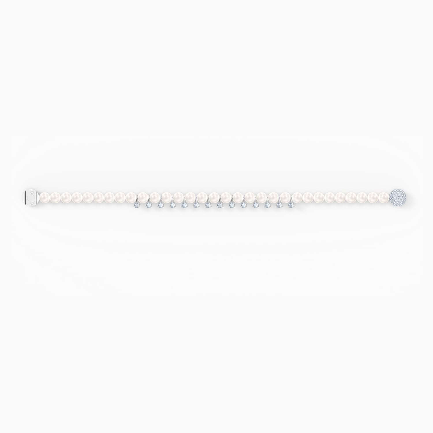 BRACCIALETTO TREASURE PEARL, BIANCO, PLACCATO RODIO
