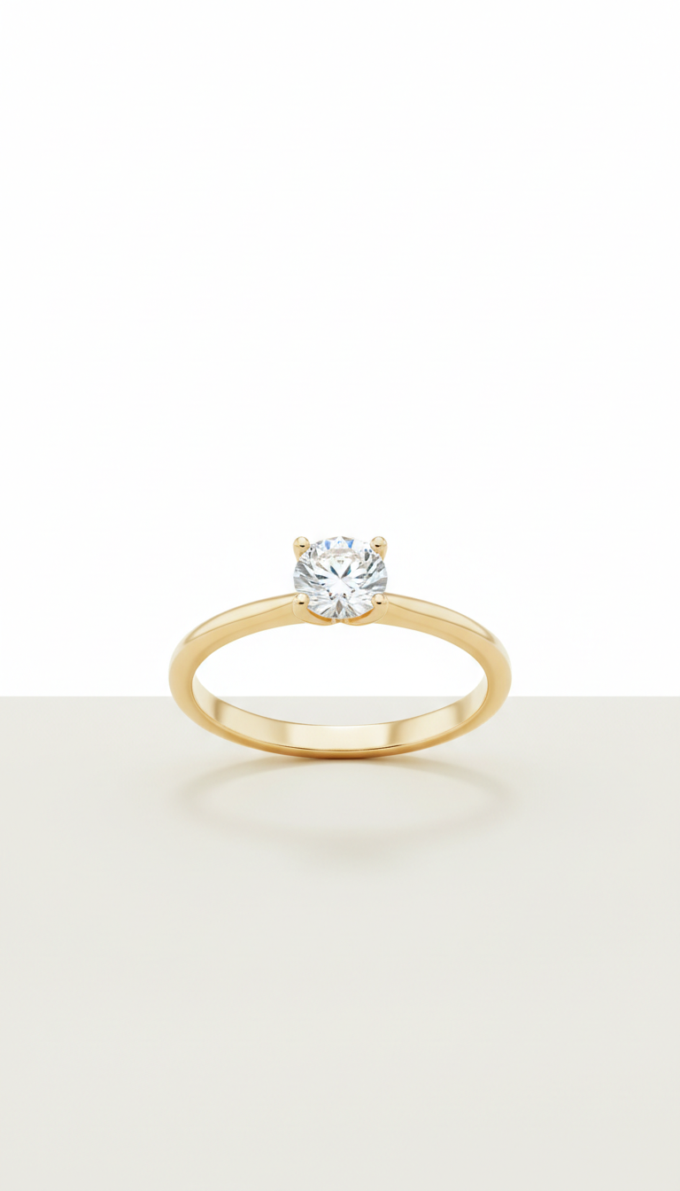 Anello solitario classico oro 18k