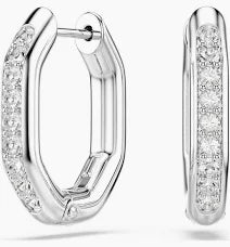 cchini a cerchio Dextera Forma ottagonale Taglio Round Piccoli Bianchi Placcato rodio - ORECCHINI