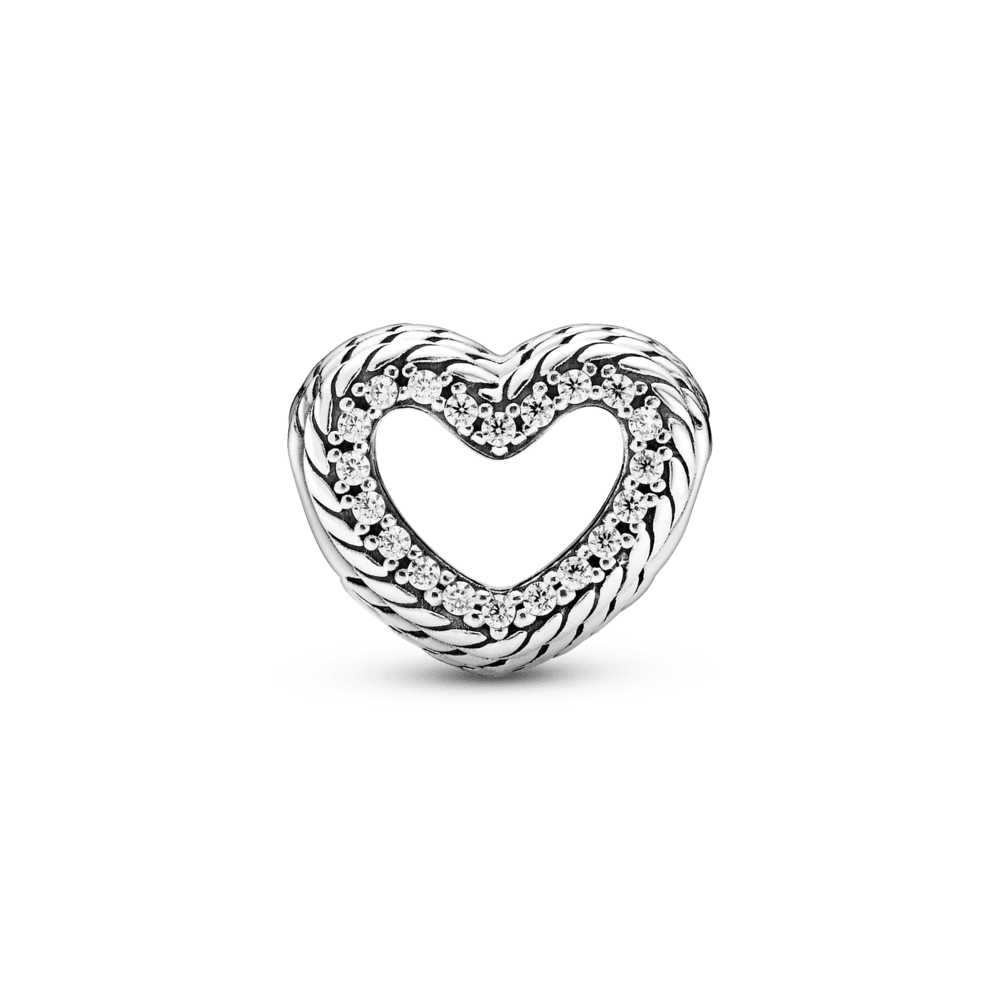Charm a Cuore Aperto con Maglia Snake