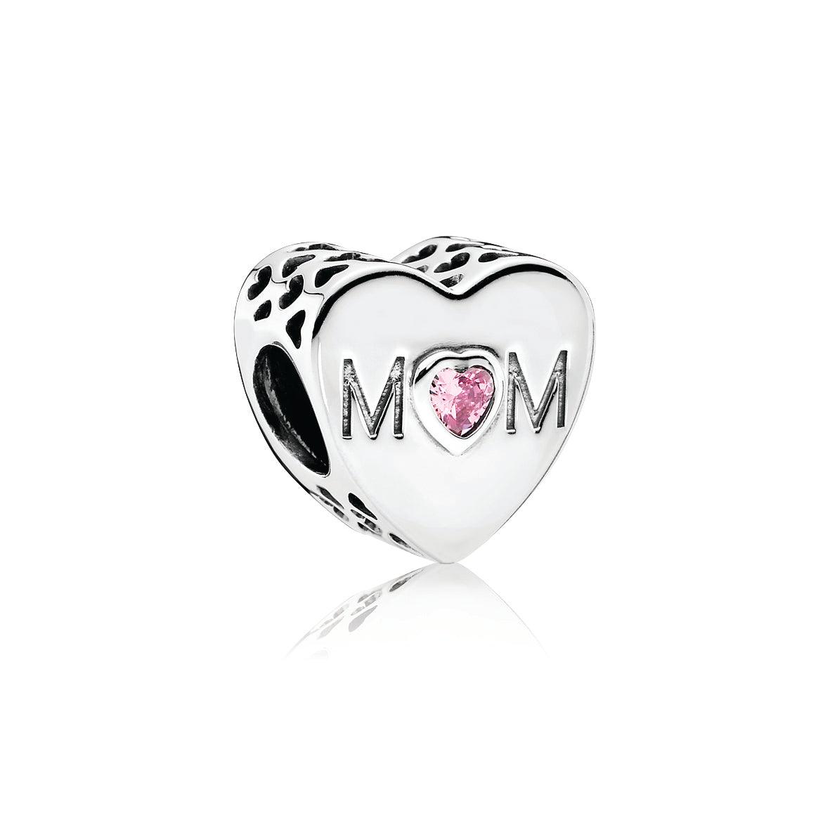 Charm A Cuore Rosa Mamma