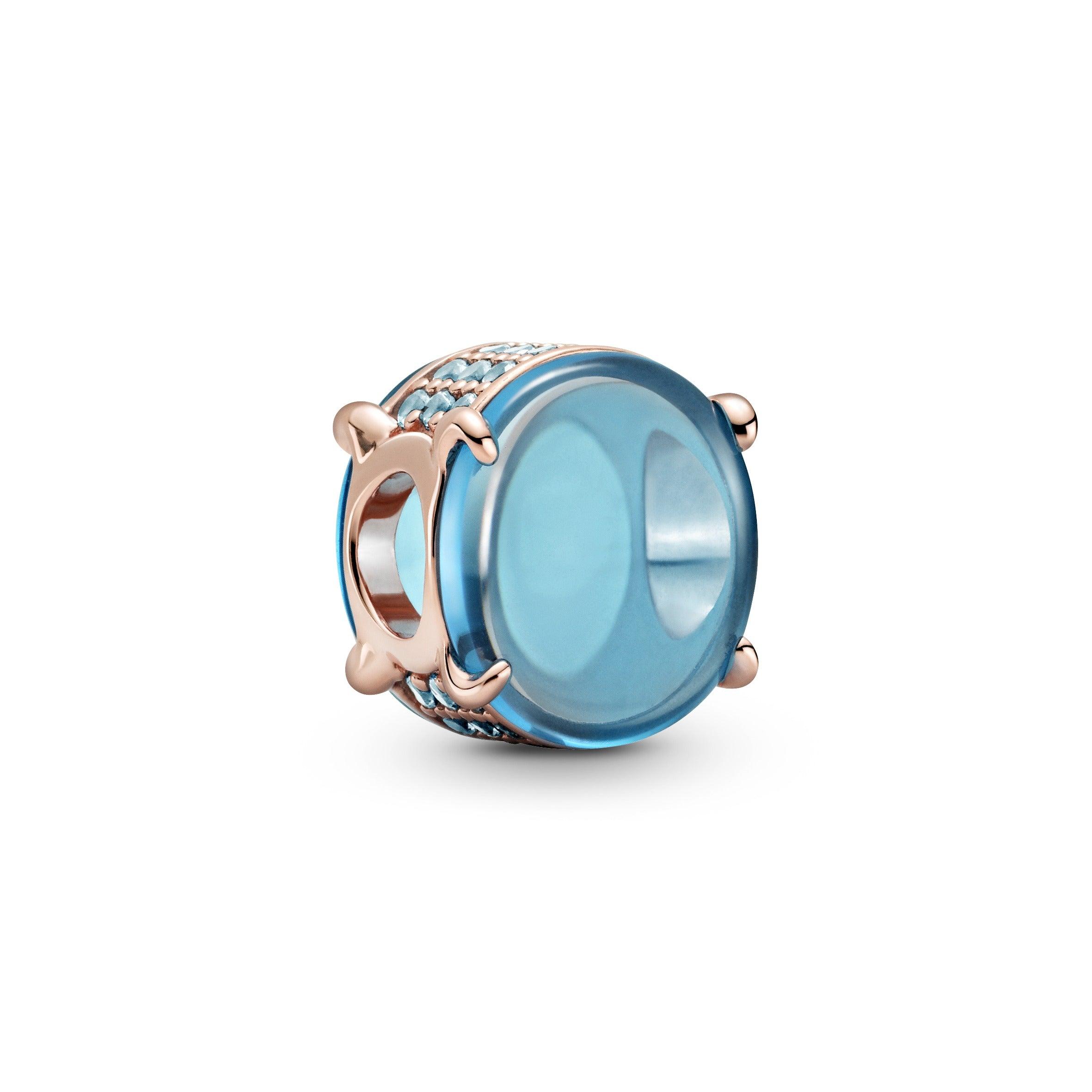 Charm con Pietra Cabochon Ovale Blu