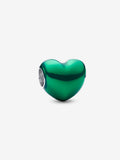Charm Cuore Metallico Verde Argento Sterling 925 - CHARM