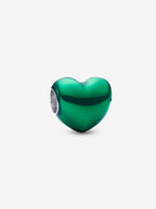 Charm Cuore Metallico Verde Argento Sterling 925 - CHARM