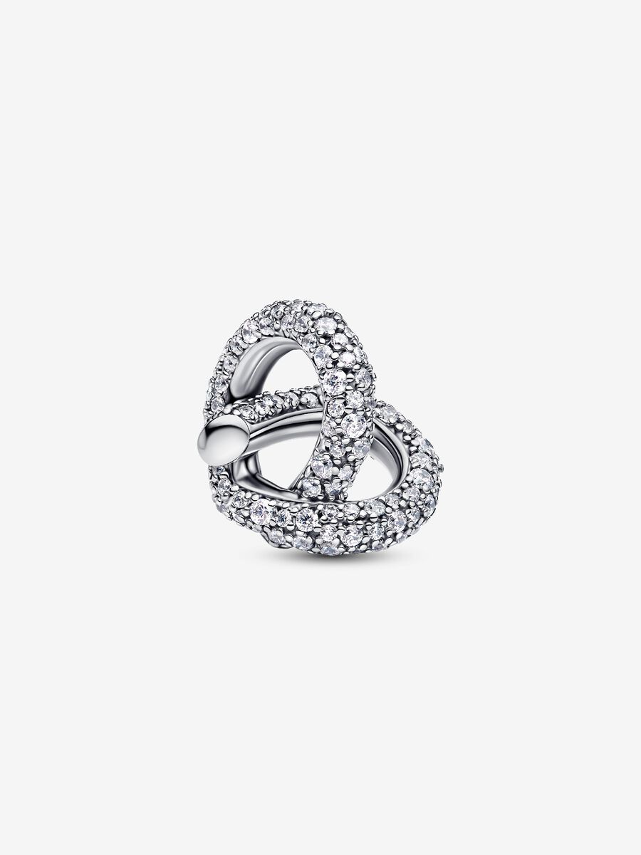 Charm Cuore Nodo Infinito e Pavè Argento Sterling 925 - CHARM