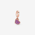 Charm Cuore Obliquo con Pavé Viola