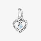 Charm cuore pendente Azzurro