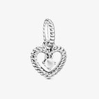 Charm cuore pendente Bianco latte