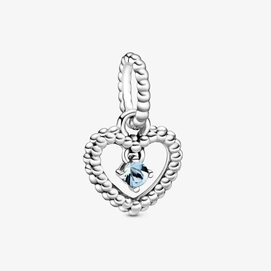 Charm cuore pendente Blu acqua