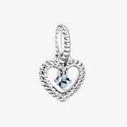 Charm cuore pendente Blu acqua