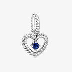 Charm cuore pendente Blu mare