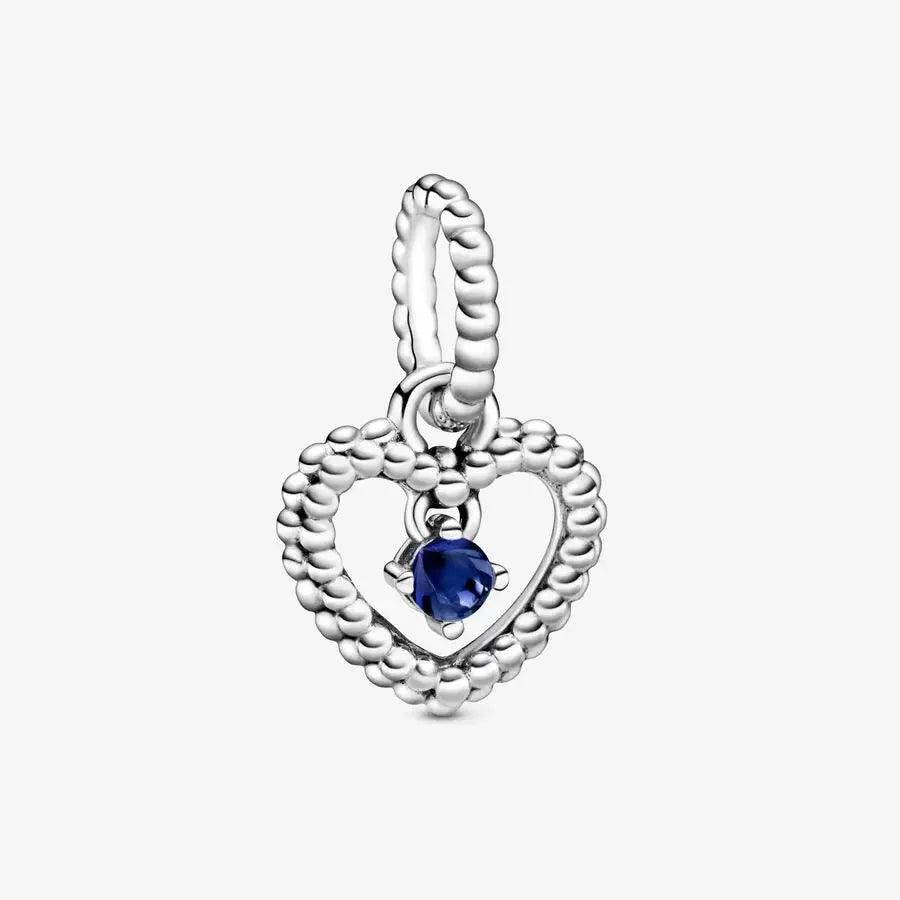Charm cuore pendente Blu mare