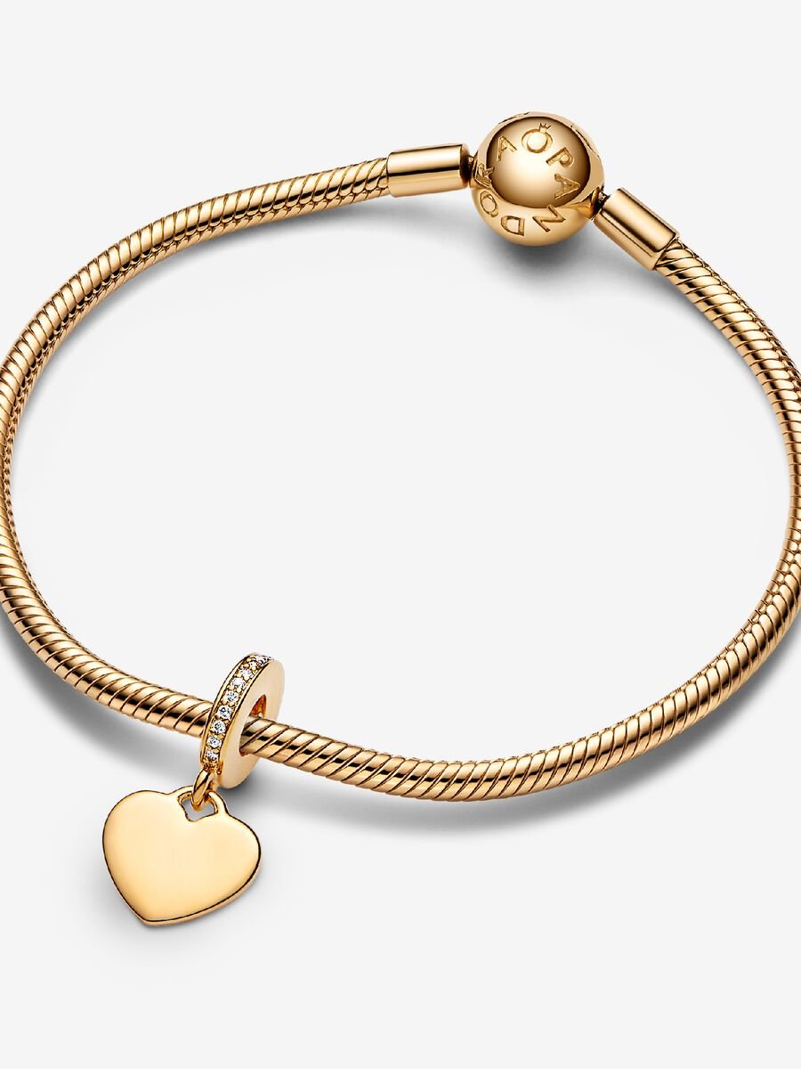 Charm Cuore Pendente da incidere Placcatura in Oro 14k - CHARM