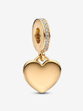 Charm Cuore Pendente da incidere Placcatura in Oro 14k - CHARM