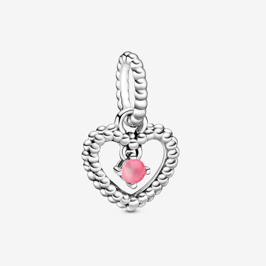 Charm cuore pendente Rosa