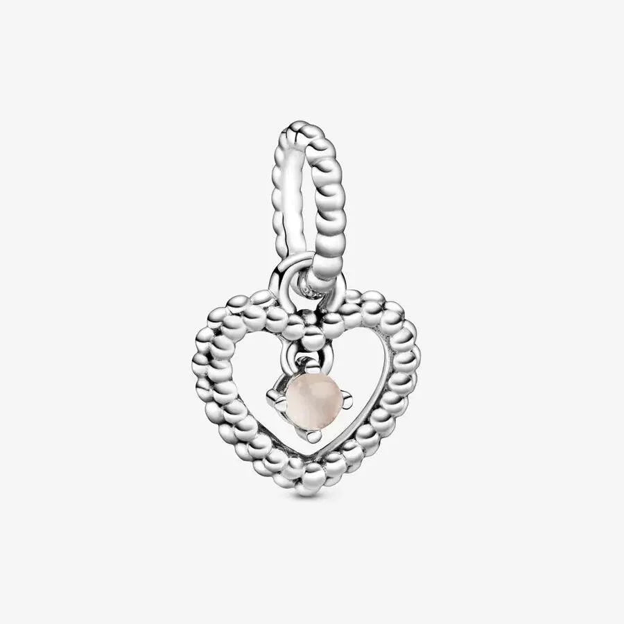 Charm cuore pendente Rosa antico