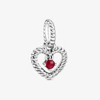 Charm cuore pendente Rosso scuro