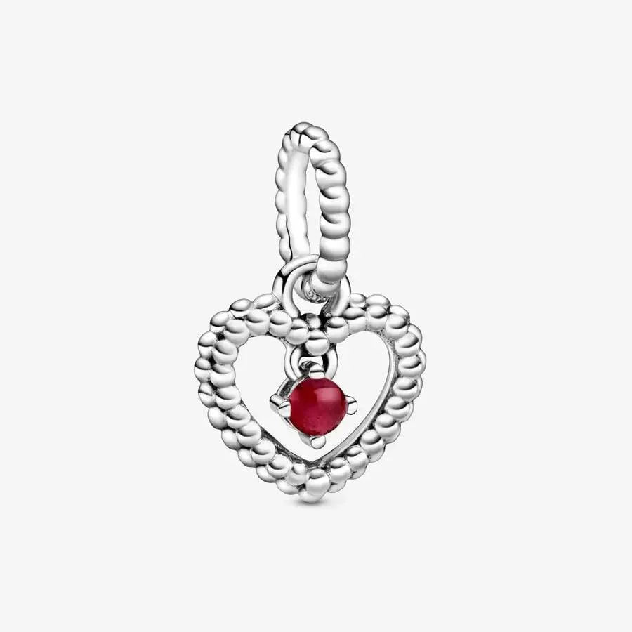 Charm cuore pendente Rosso scuro