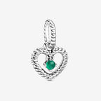 Charm cuore pendente Verde foresta