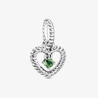 Charm cuore pendente Verde primavera
